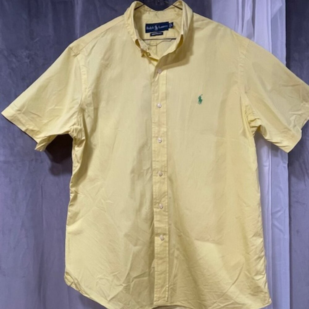 Ralph Lauren (Yellow), short-sleeve, 100% cotton, size Large, great condition.